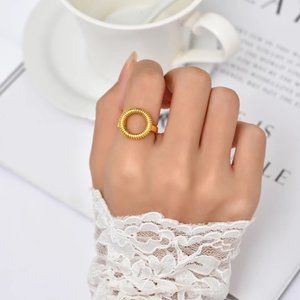 New 18K Gold Vermeil Sterling Silver 925 Adjustable Ring